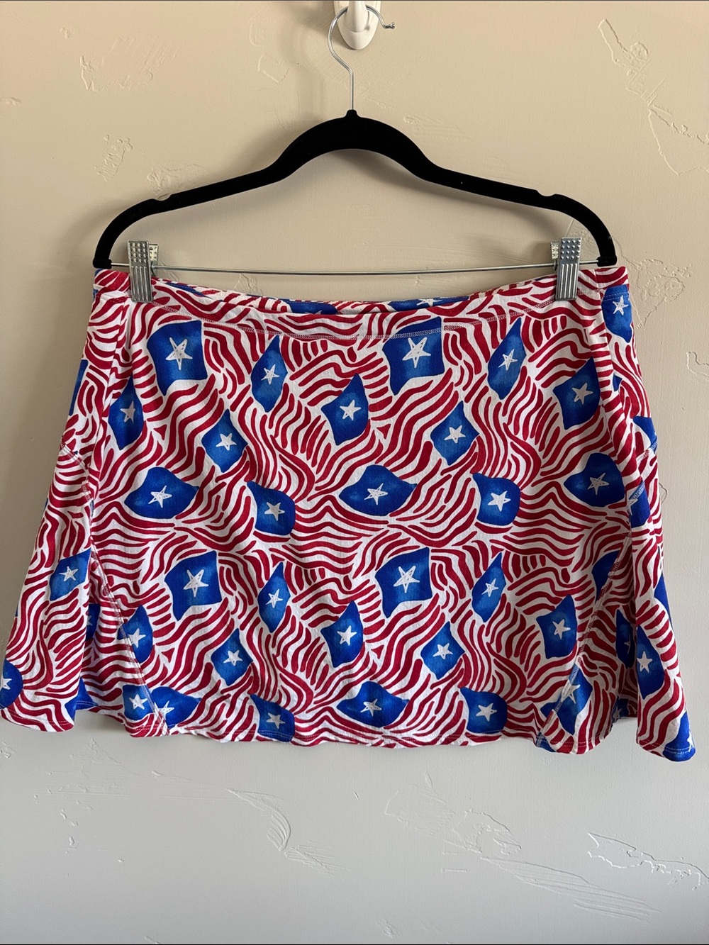 Ibkul Red, blue and White tennis skirt with matching spandex lining